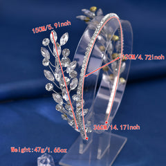 Green Rhinestone Bridal Headband for Weddings Proms & Parties