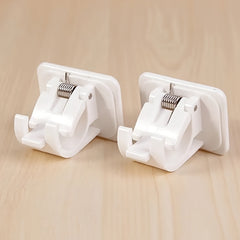 2pcs Adhesive Rod Holder No Drill Curtain Hook Holder