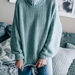 Casual Sweater Women's Turtleneck Knitted Jumper