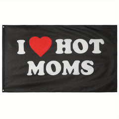 I Love Moms Flag Funny Decoration Banner Indoor/Outdoor Mother's Birthday
