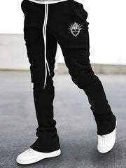 Heart Pattern Flared Trousers Men s Casual Street Style Joggers