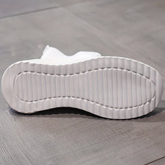 Flower & Butterfly Pattern Sneakers: Casual & Breathable Knit Sock Shoes