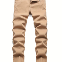 Khaki Skinny Jeans Men's Casual Wear