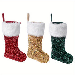 Glitter Plush Christmas Stockings Children's Gift Bag