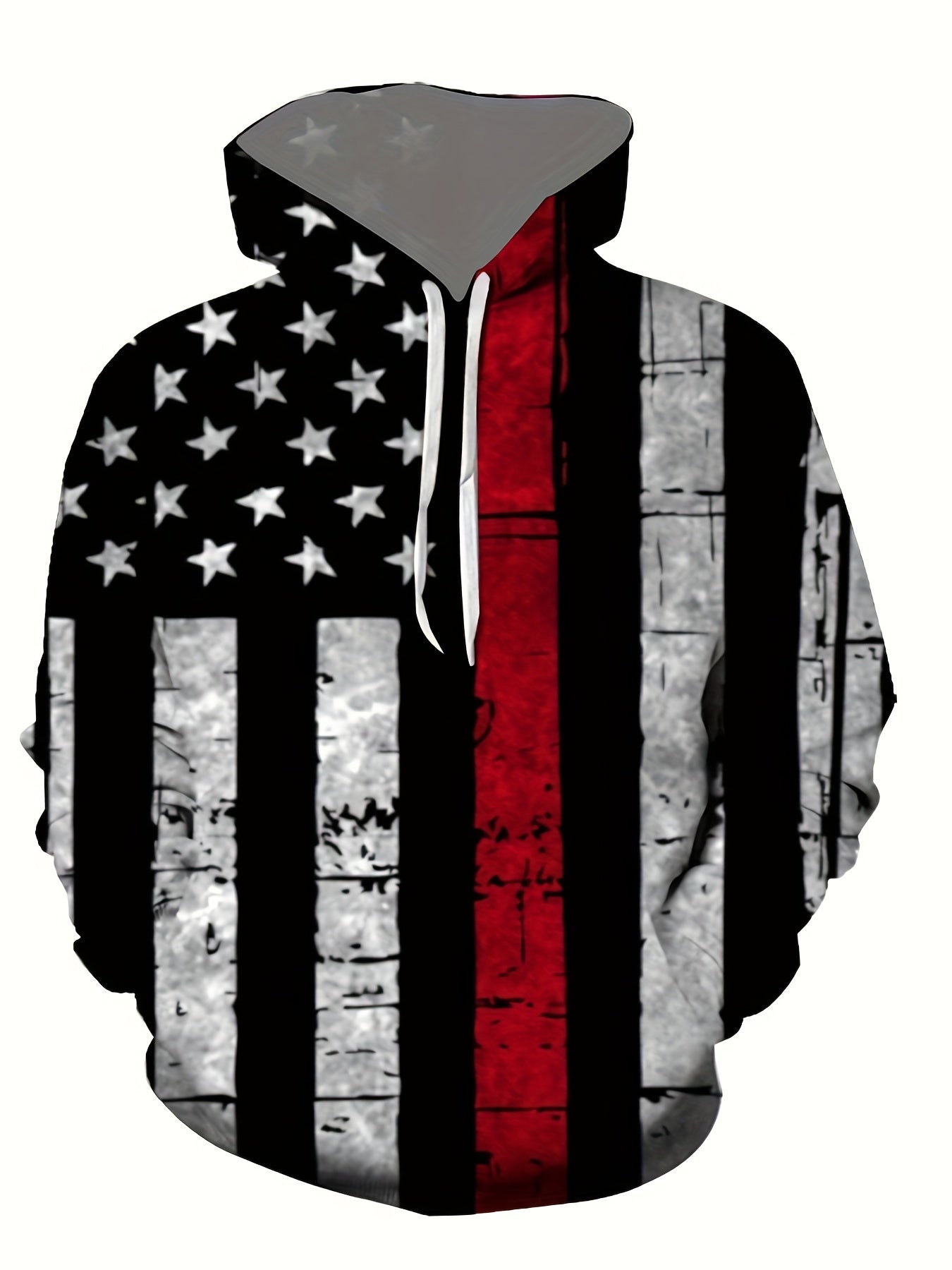 American Flag Print Hoodie Men's Casual Graphic Hooded Sweatshirt