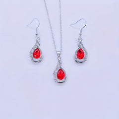 Water Drop Earrings Necklace Set Vintage Holiday Gift Y2K Jewelry