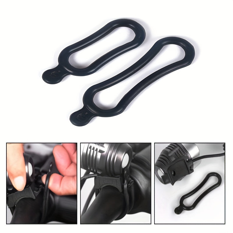 10pcs Silicone Straps for Bike Lights Long/Short Bands
