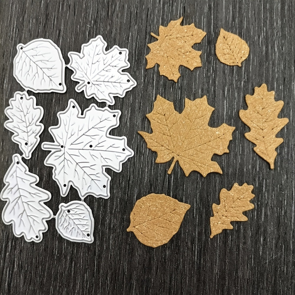 6Pcs Set Maple Leaf Metal Cutting Dies for Scrapbooking and Card Making DIY