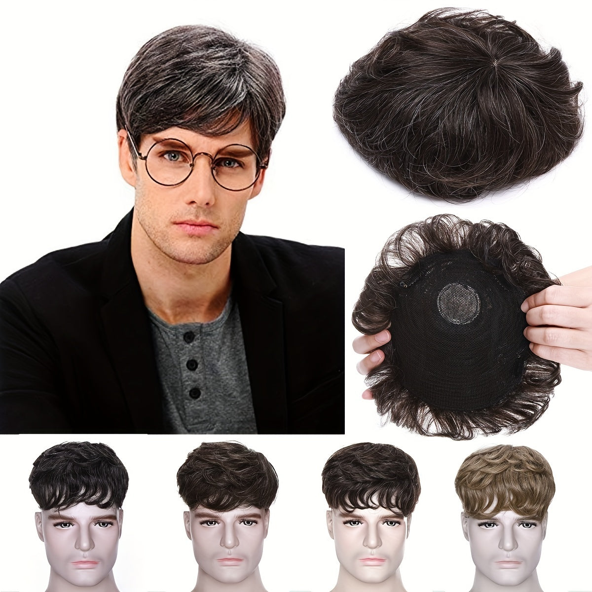 Natural 16x19 Lace Front Human Hair Topper for Men