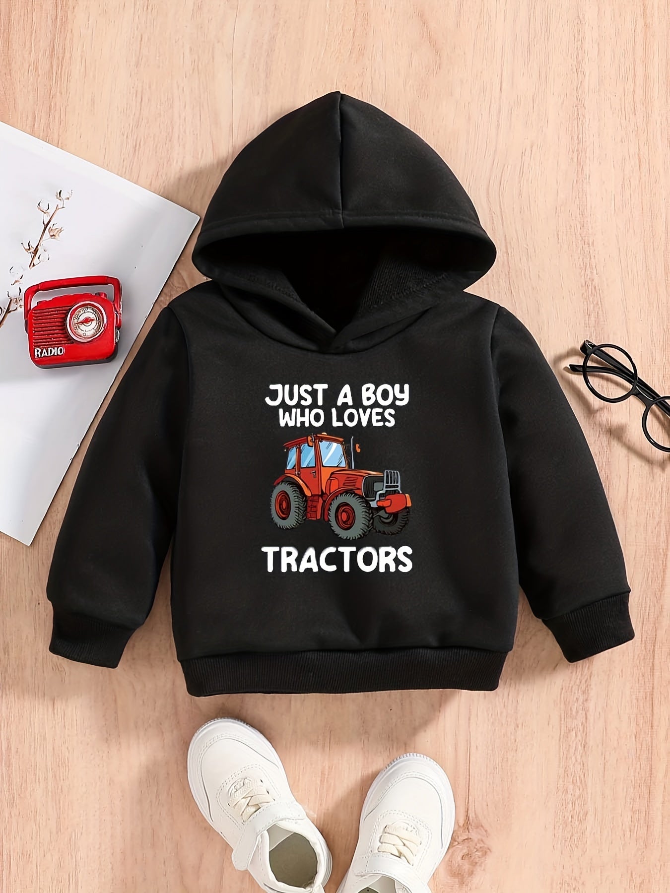 Baby Boys Vehicle Graphic Pullover Sweatshirt Hoodie