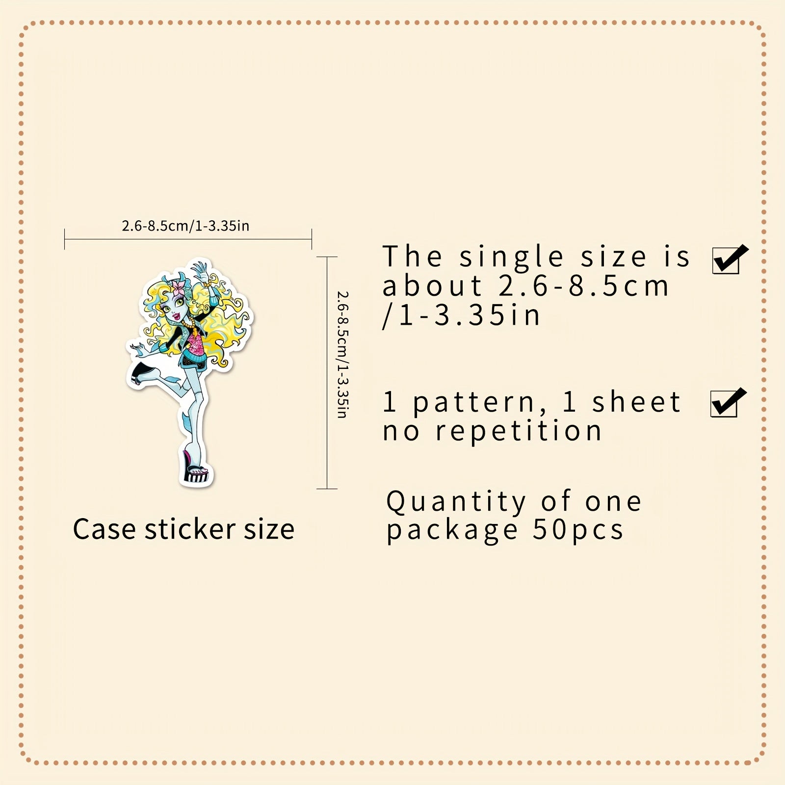 50pcs Anime Character Stickers Colorful Gothic Decals for Laptops & Phone Case