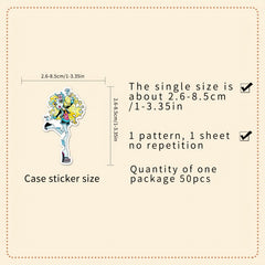 50pcs Anime Character Stickers Colorful Gothic Decals for Laptops & Phone Case