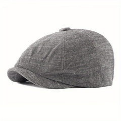 Men's Retro Beret Painter Hat Octagonal Newsboy Hat Cotton Linen Sun Hat