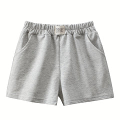 Toddler Girls Letter Patch Pocket Cotton Track Shorts