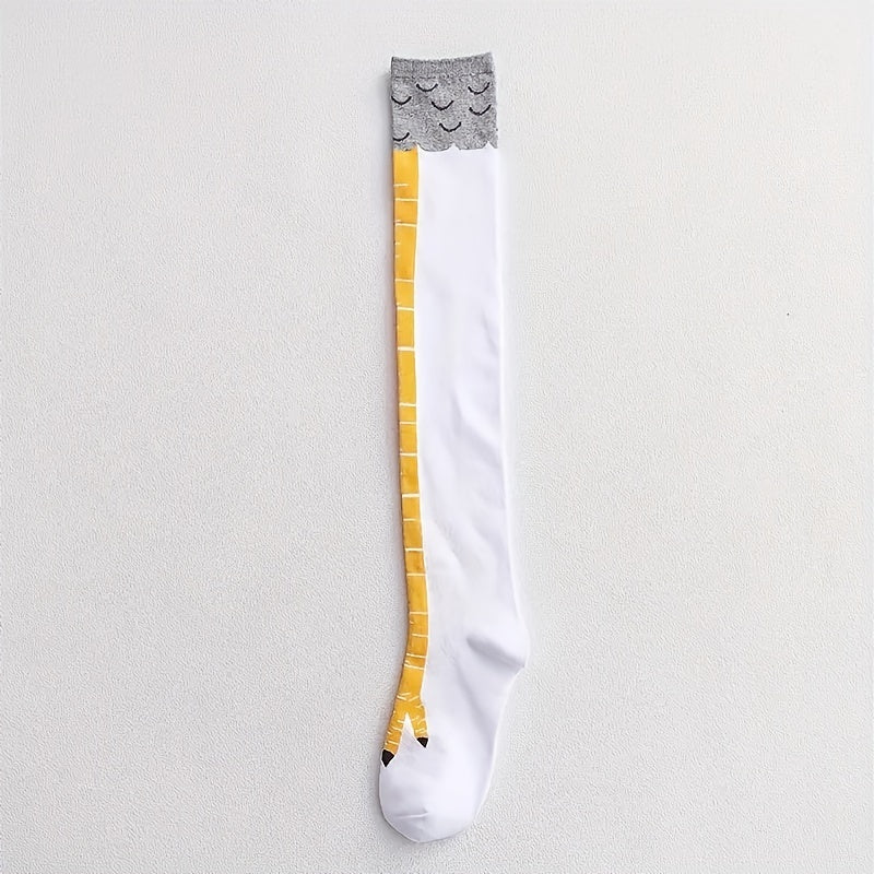 Chicken Feet Pattern Calf Socks Funny Knee High Stockings