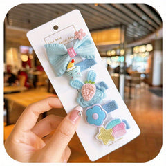 Baby Girls Cartoon Flowers Bunny Cat Bowknot Hair Clips Headwear