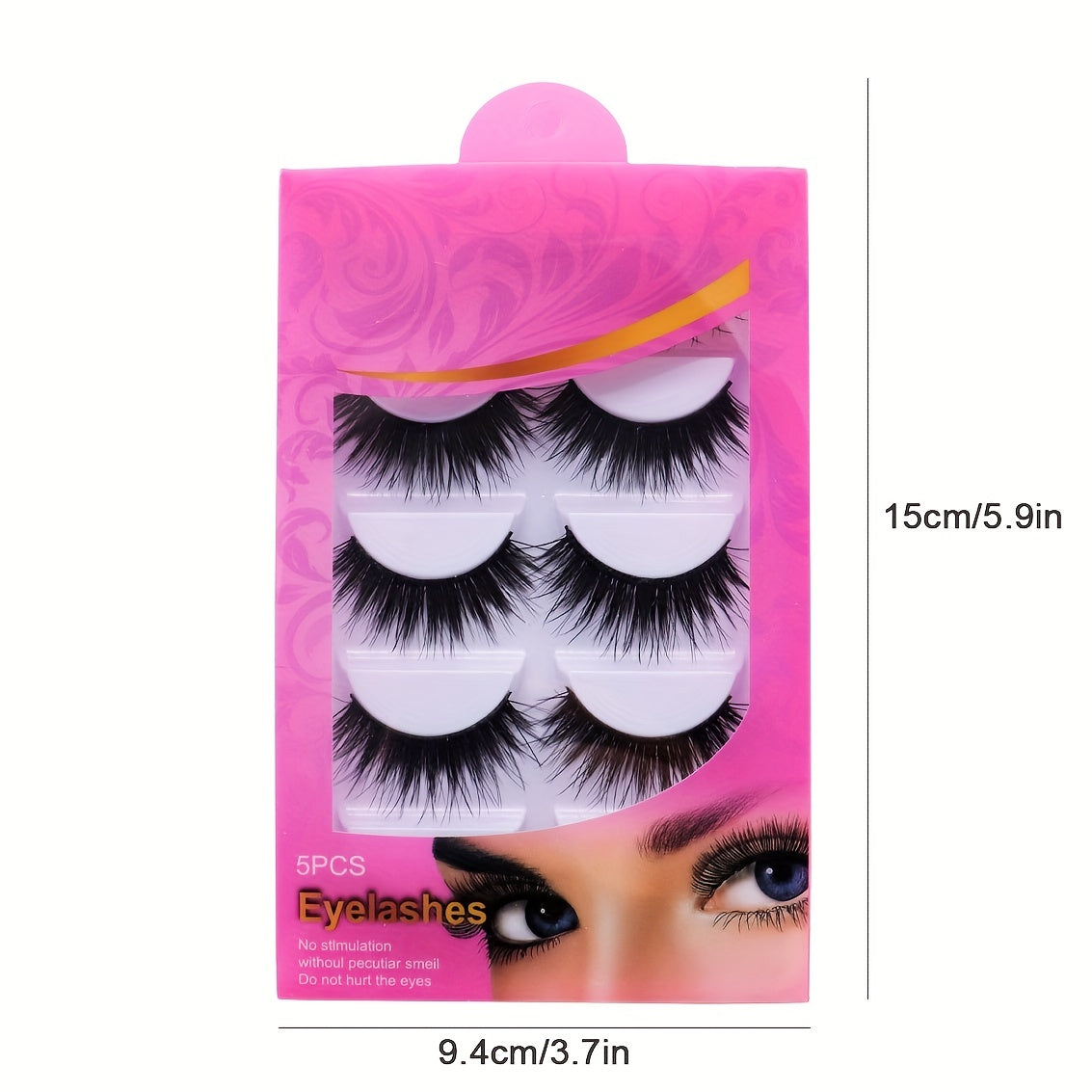 5 Pairs Double Layer Natural 3D Faux Mink False Eyelashes