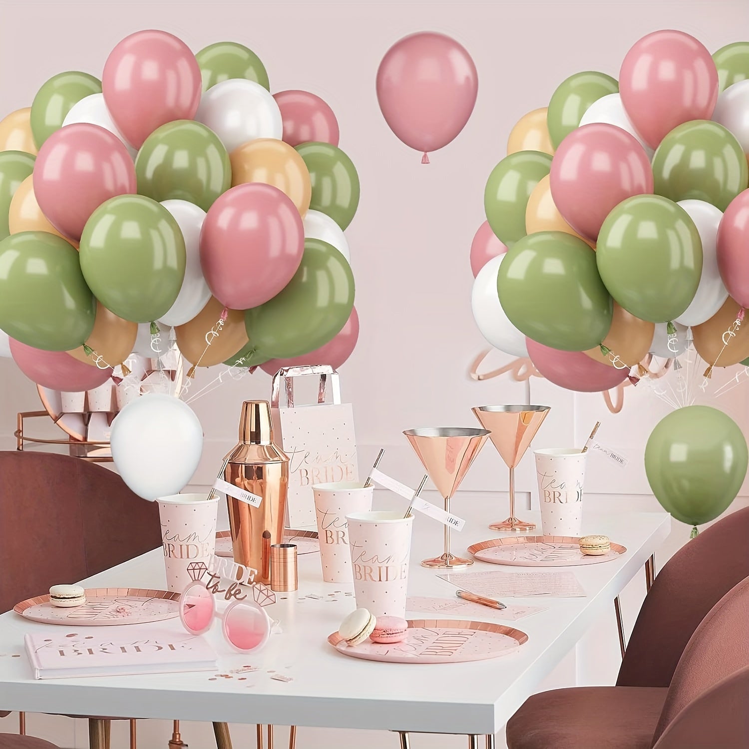 61pcs Pink Green Latex Balloons Wedding Birthday Anniversary Graduation