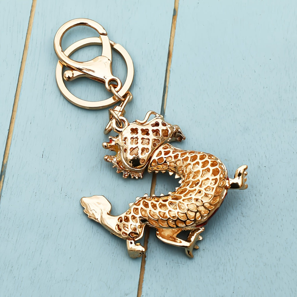 Chinese Zodiac Dragon Keychain Pendant for Keys Bags Wallets