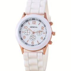Student Silicone Quartz Watch & Heart Bracelet Set