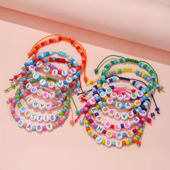 12pcs Kids Acrylic Bead Bracelet Adjustable