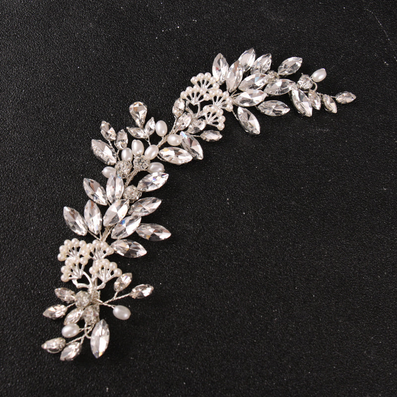 CZ Rhinestones Vine Leaves Bridal Hair Comb Wedding Hair Accessories