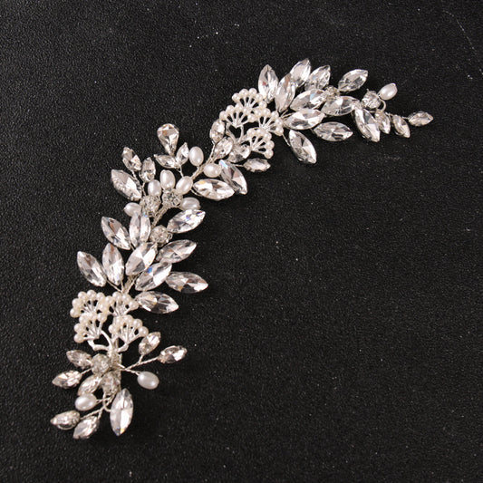 CZ Rhinestones Vine Leaves Bridal Hair Comb Wedding Hair Accessories