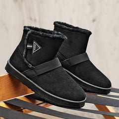 Solid Round Toe Snow Boots Plush Inner Thick Sole Platform Ankle
