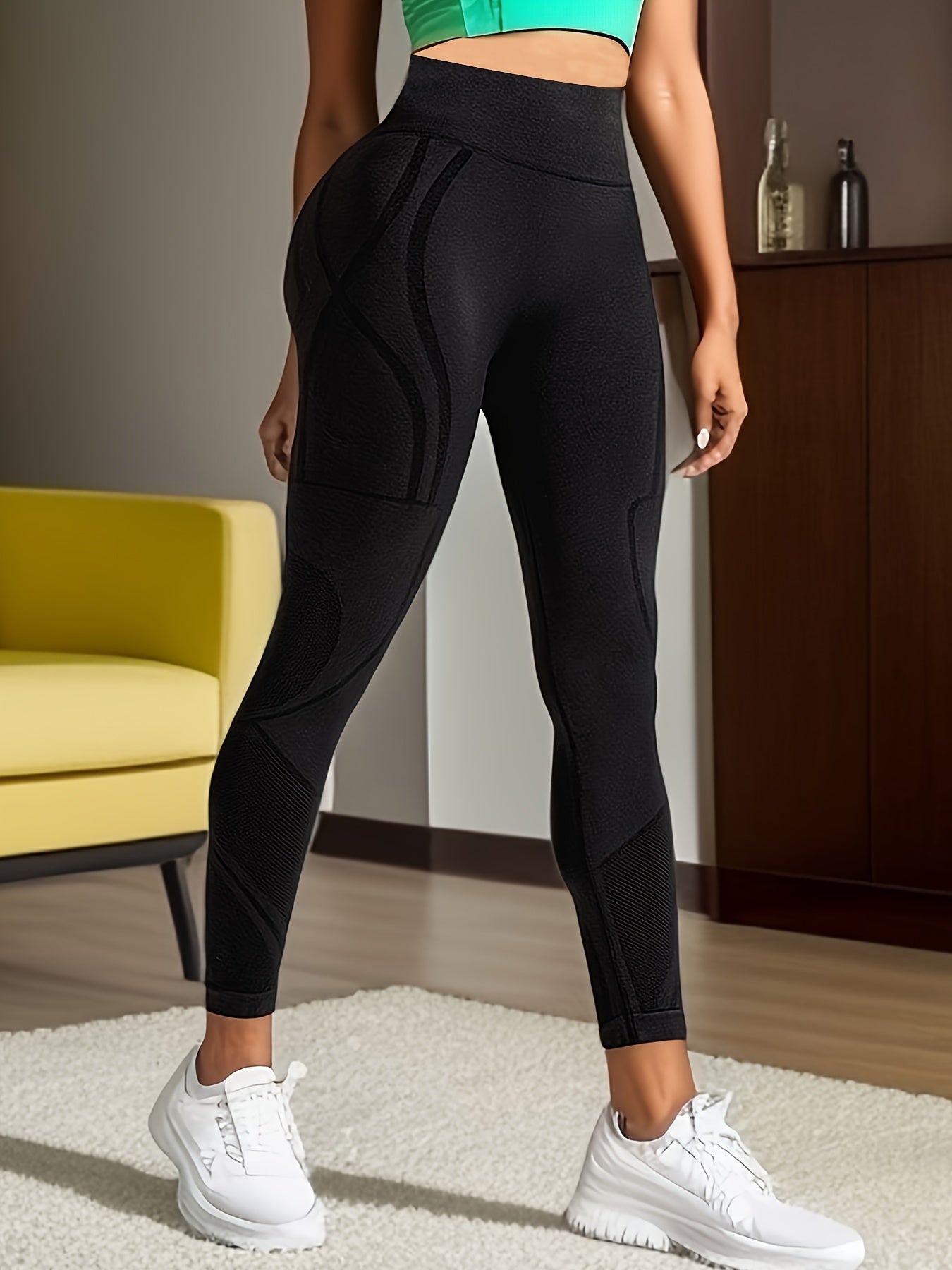 Solid Slimming Yoga Leggings High Stretch Tummy Control Workout Pants
