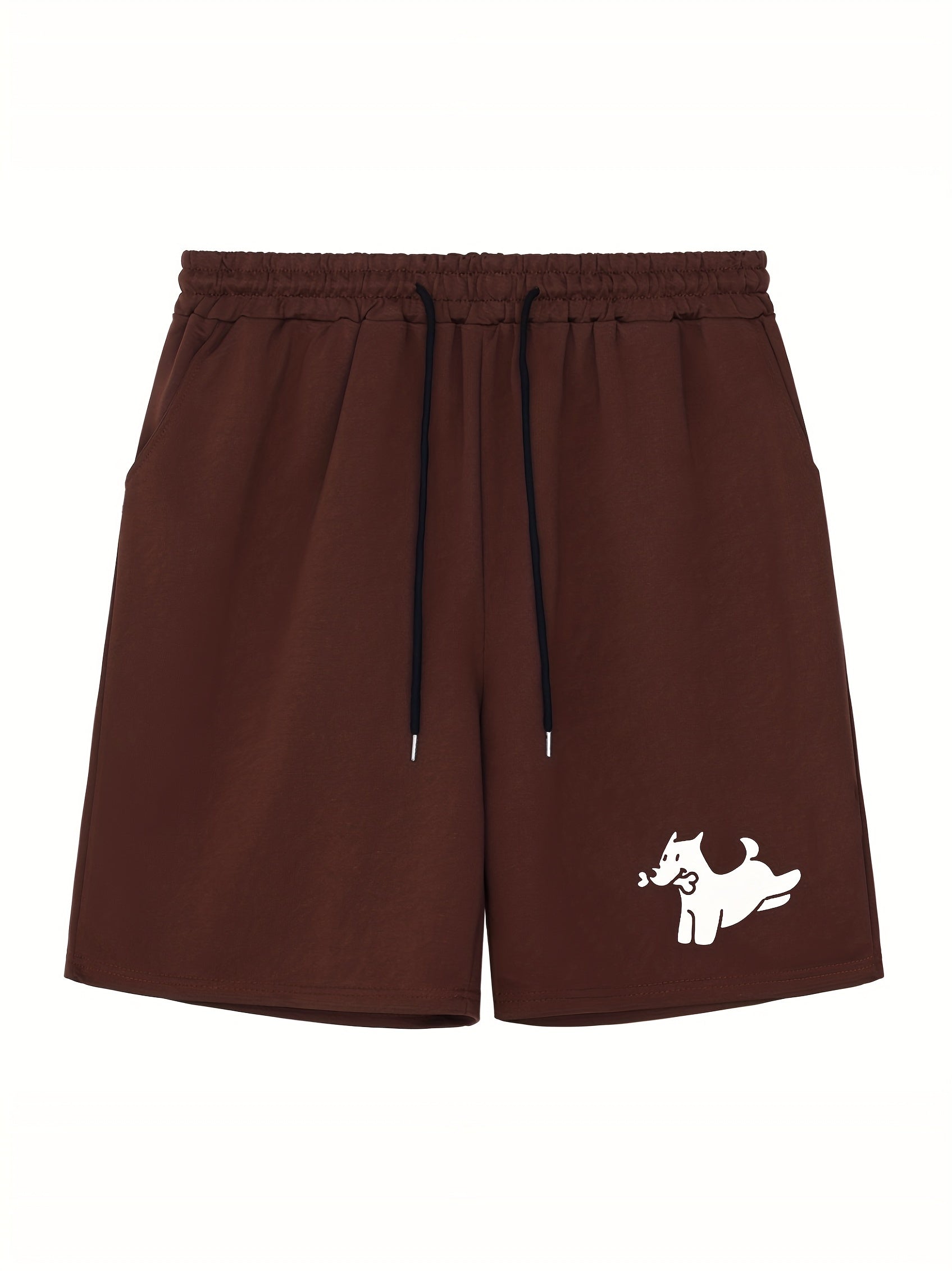 Men's Dog Print Workout Shorts Active Breathable Drawstring Sports Shorts