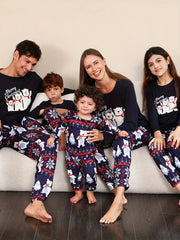 Bear Print Pajama Set Christmas Long Sleeve Top & Pants