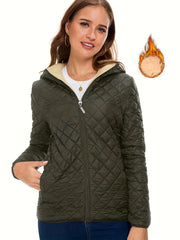 Fleece Quilted Jacket Women's Casual Sports Warm Jacket