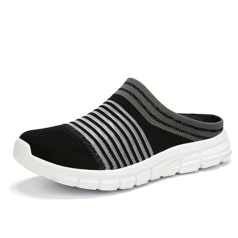 Men's Slip on Half Sneakers Open Back Shoes Mules Lightweight