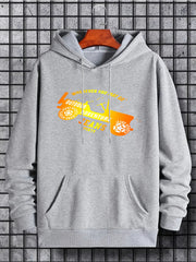 Vintage Car Print Hoodie Men's Graphic Pullover Hooded Sweatshirt