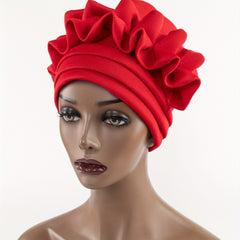 Three Layer Turban Cap Women Head Wrap Solid Casual Hijab Elastic Bandana