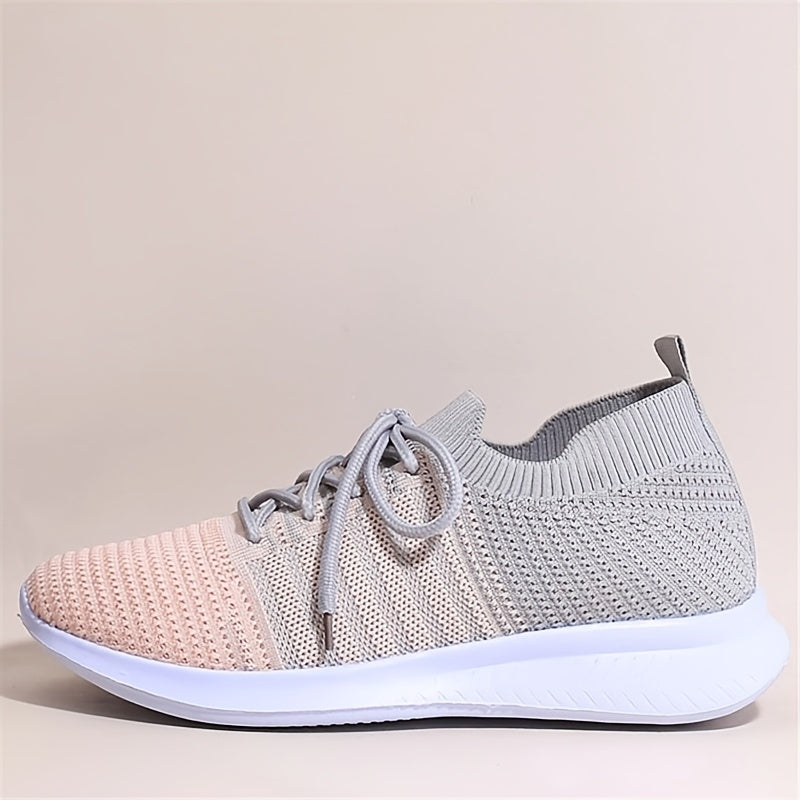 Women's Knitted Sports Shoes Breathable Non Slip Low Top Sneakers