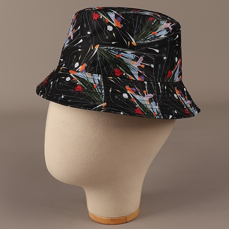 Colorful Flowers Bucket Hat Reversible Fisherman Cap Lightweight Basin Hat