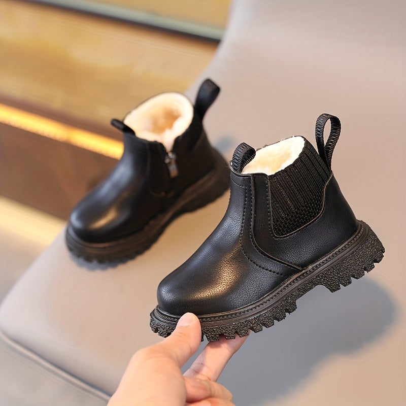 Warm Non Slip Zipper Boots for Baby Girls