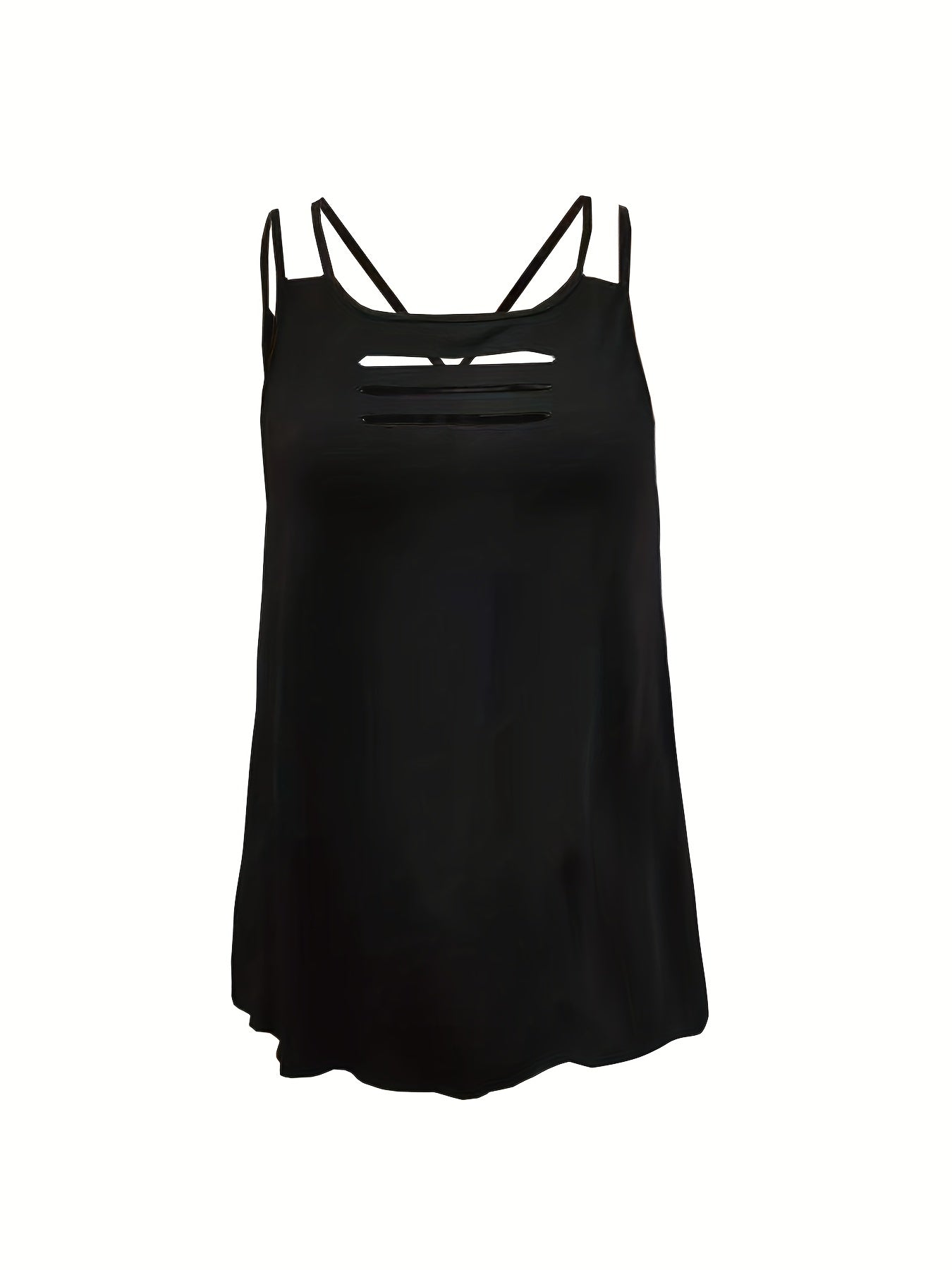Cutout Dual Straps Cami Top Cross Back Sleeveless Summer Top