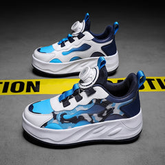 Boy's Roller Shoes with Rotating Buckle Detachable Wheels