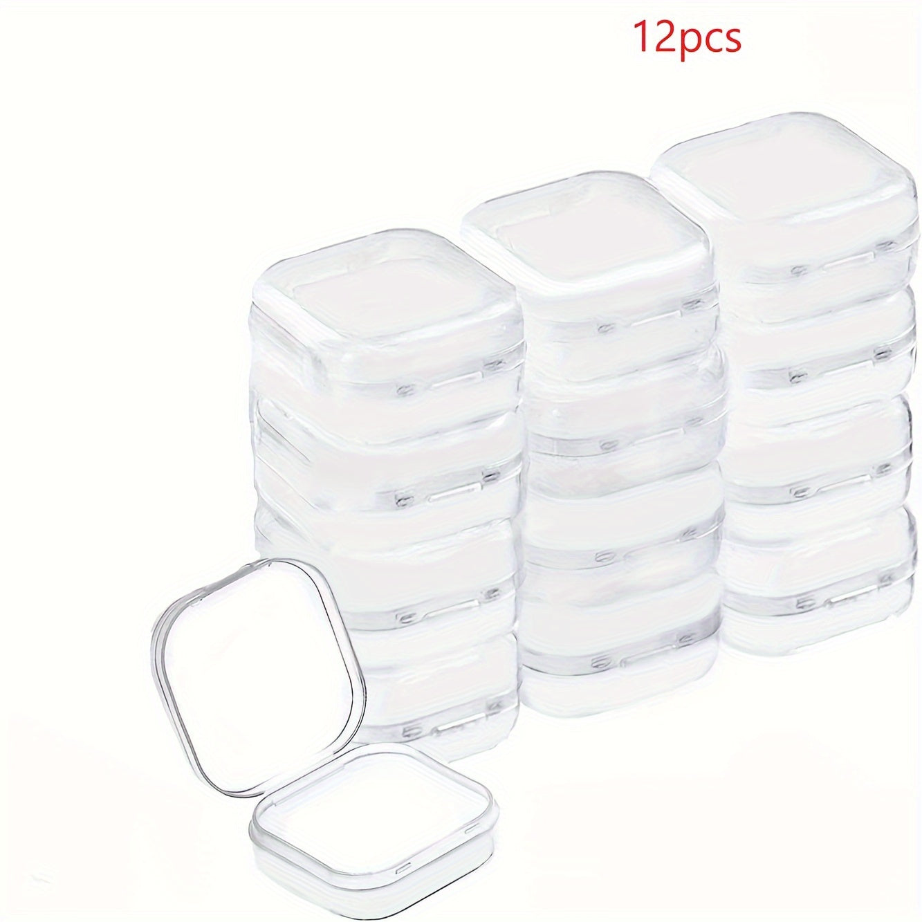 12pcs Clear Storage Box Beads Container Case Organizer