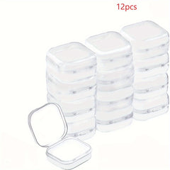 12pcs Clear Storage Box Beads Container Case Organizer