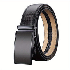 Men's Leather Business Belt Automatic Buckle Belts Adjustable Belt