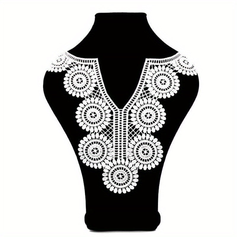 Embroidered Round Sexy V Lace Neckline Fabric DIY Collar Lace Fabric For Sewing
