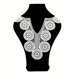Embroidered Round Sexy V Lace Neckline Fabric DIY Collar Lace Fabric For Sewing