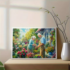 Floral Garden Puzzle 1000pcs for Adults Large Floral Garden with Elderly Couple