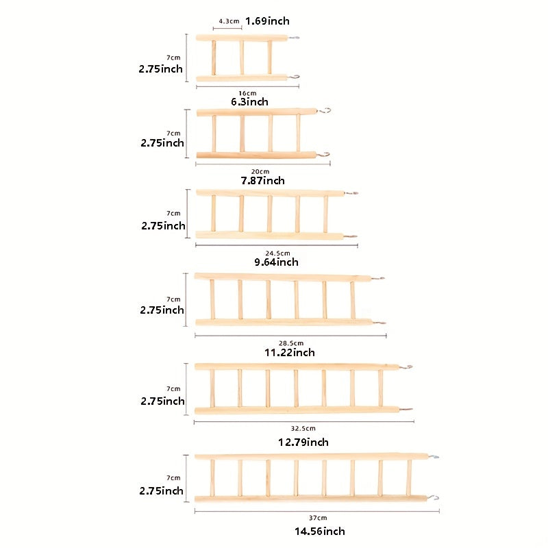 5pcs Parrot Wooden Toy Hamster Climbing Ladder