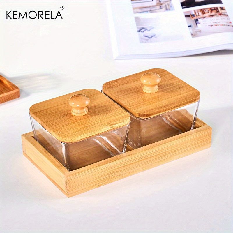 Dried Fruit Tray with Lid - Glass Container Table Decoration