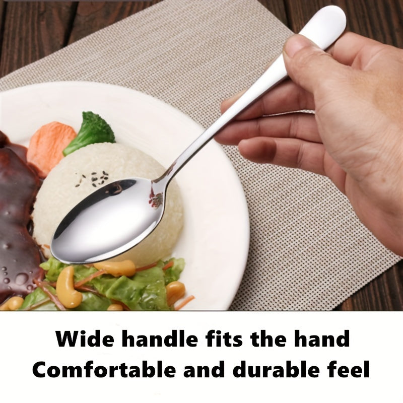 10pcs Stainless Steel Dinner Spoons Set for Kitchens & Restaurants