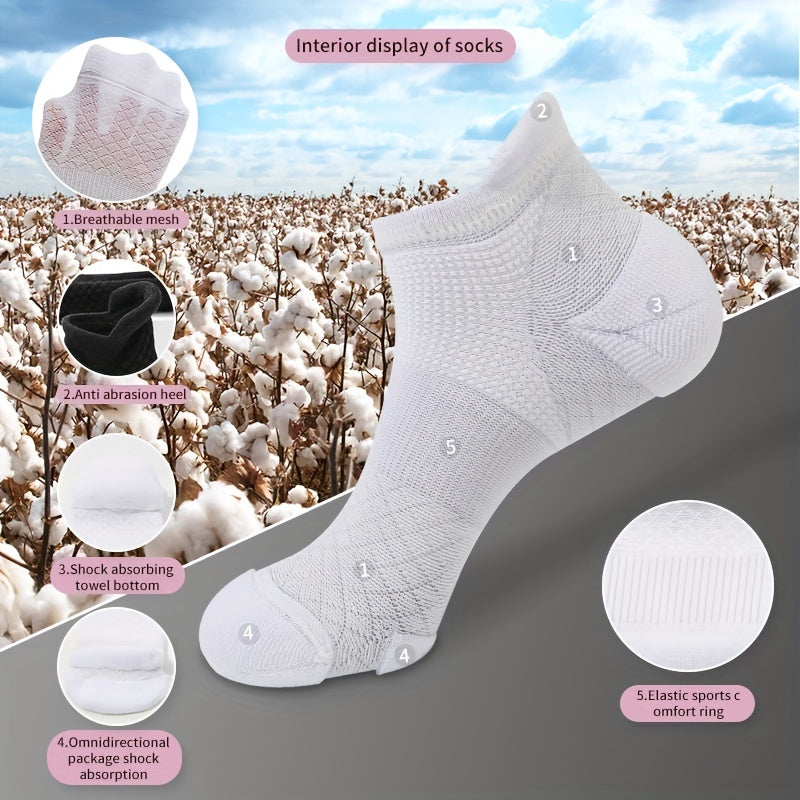 Men's Cotton Anti Slip Low Cut Socks Athletic Cushioned